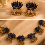 Royal Blue Enamel Lotus Antique Jewellery Set