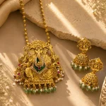 Grand Lord Ganesha Temple Pendant & Jhumka Set