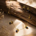 Royal Blue & Green Stone Pendant Jewellery Set
