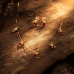 Maroon & Gold Elegant Pendant Jewellery Set