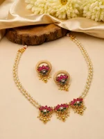 Pearl Floral  Necklace Set