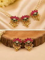 Pearl Floral  Necklace Set - Image 2