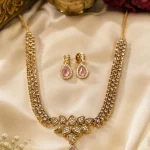 Elegant Rose Pink Tear-Drop CZ Jewellery Set