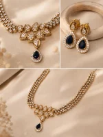 Regal Royal Blue Teardrop CZ Jewellery Set - Image 2