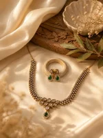 Emerald Green Teardrop CZ Jewellery Set