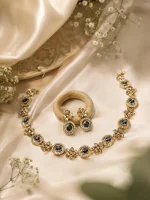 Floral Halo Royal Blue Jewellery Set