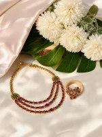 Multi-Strand Ruby & Emerald Antique Jewellery Set
