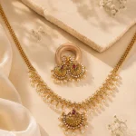 Chandbali & Lattice Pearl Temple Jewellery Set