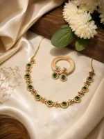 Floral Halo Emerald Green Jewellery Set - Image 2