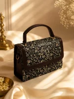 Vintage Floral Tapestry Top-Handle Handbag