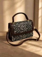 Vintage Floral Tapestry Top-Handle Handbag - Image 2