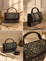 Vintage Floral Tapestry Top-Handle Handbag - Image 3