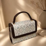 Geometrical Jaal Printed Top-Handle Handbag Set