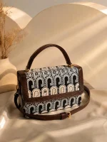 Arch Motif Jacquard Top-Handle Handbag Set