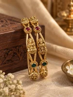 Antique Goddess Lakshmi Kemp Bangle Pair