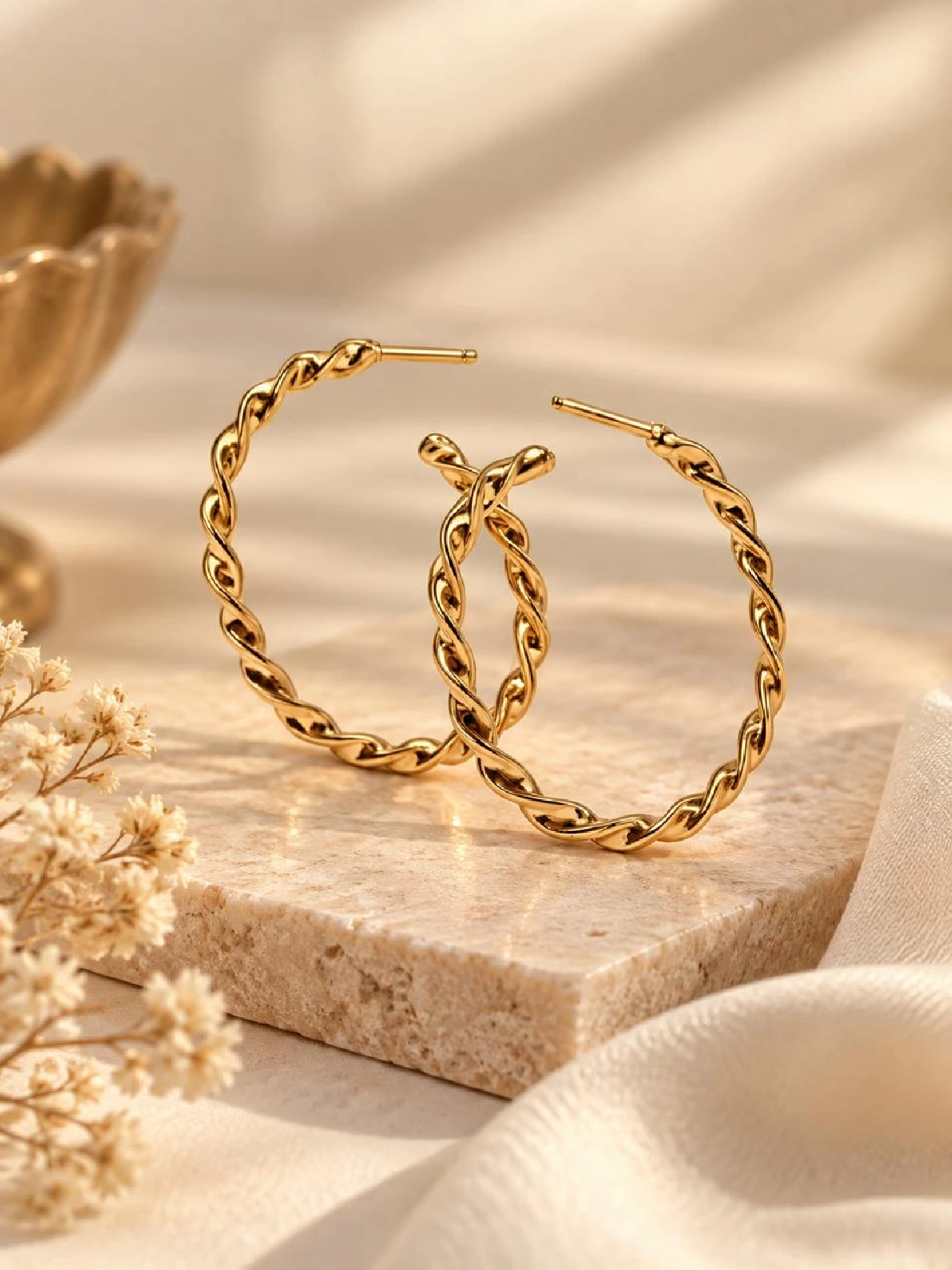 New Project - 2026-09-08T145225.738 Twisted Rope Gold Hoop Earrings - Image 1