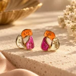 Multicolor Enamel Abstract Cluster Stud Earrings