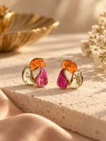 Multicolor Enamel Abstract Cluster Stud Earrings