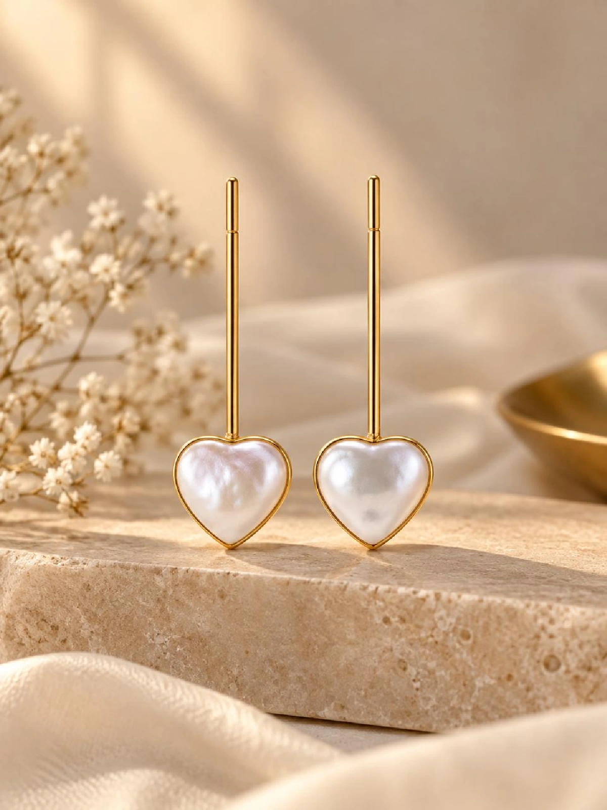 New Project - 2026-09-08T152921.532 Mother-of-Pearl Heart Linear Bar Earrings - Image 1