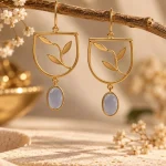 Botanical Arch & Chalcedony Drop Earrings