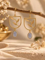 Botanical Arch & Chalcedony Drop Earrings